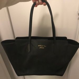GUCCI Pebbled Calfskin Large Swing Tote Black -